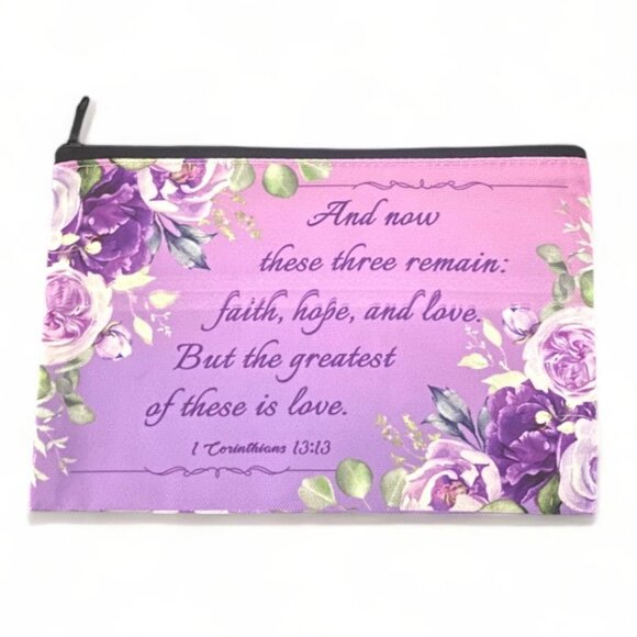 Handbags - NEW - Floral Christian Bible Makeup Bag Pouch - Cosmetic Bags - Style 10